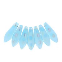 Czech Glass Daggers kralen 5x16mm Blue ab Dots 61000-2870A